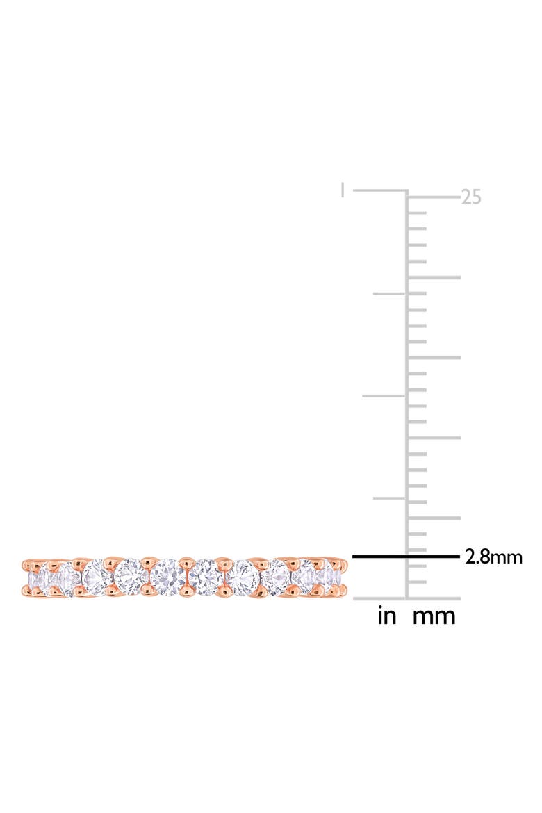Lab Created White Sapphire Band Ring, Alternate, color, WHITE SAPPHIRE/ROSE