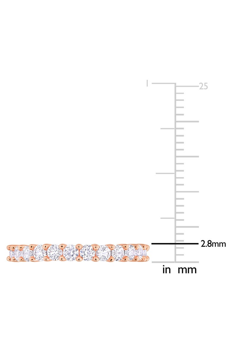 DELMAR Lab Created White Sapphire Band Ring, Alternate, color, White Sapphire/Rose