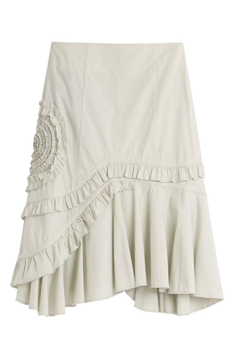 Desigual Ruffle Asymmetric Midi Skirt, Alternate, color, Off White
