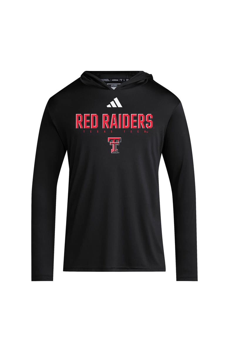 adidas Men's adidas Black Texas Tech Red Raiders 2025 AEROREADY Sideline Training Long Sleeve Hooded T-Shirt, Alternate, color, 