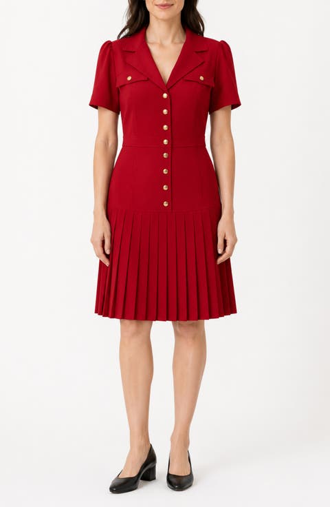 Remy Stretch Pleat Shirtdress