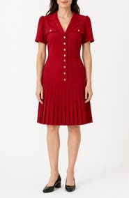 Nanette Lepore Remy Stretch Pleat Shirtdress