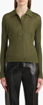 Khaite Vin Rib Polo Sweater