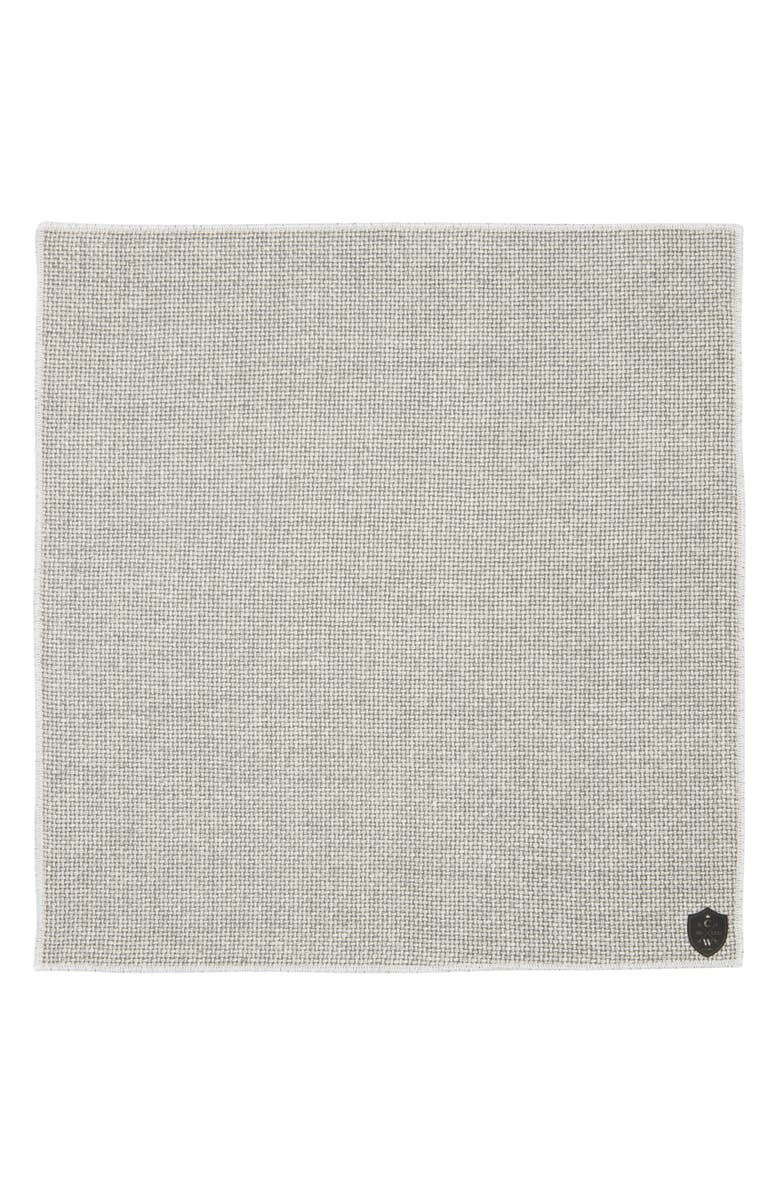 CLIFTON WILSON Basket Weave Linen Pocket Square, Alternate, color, Grey