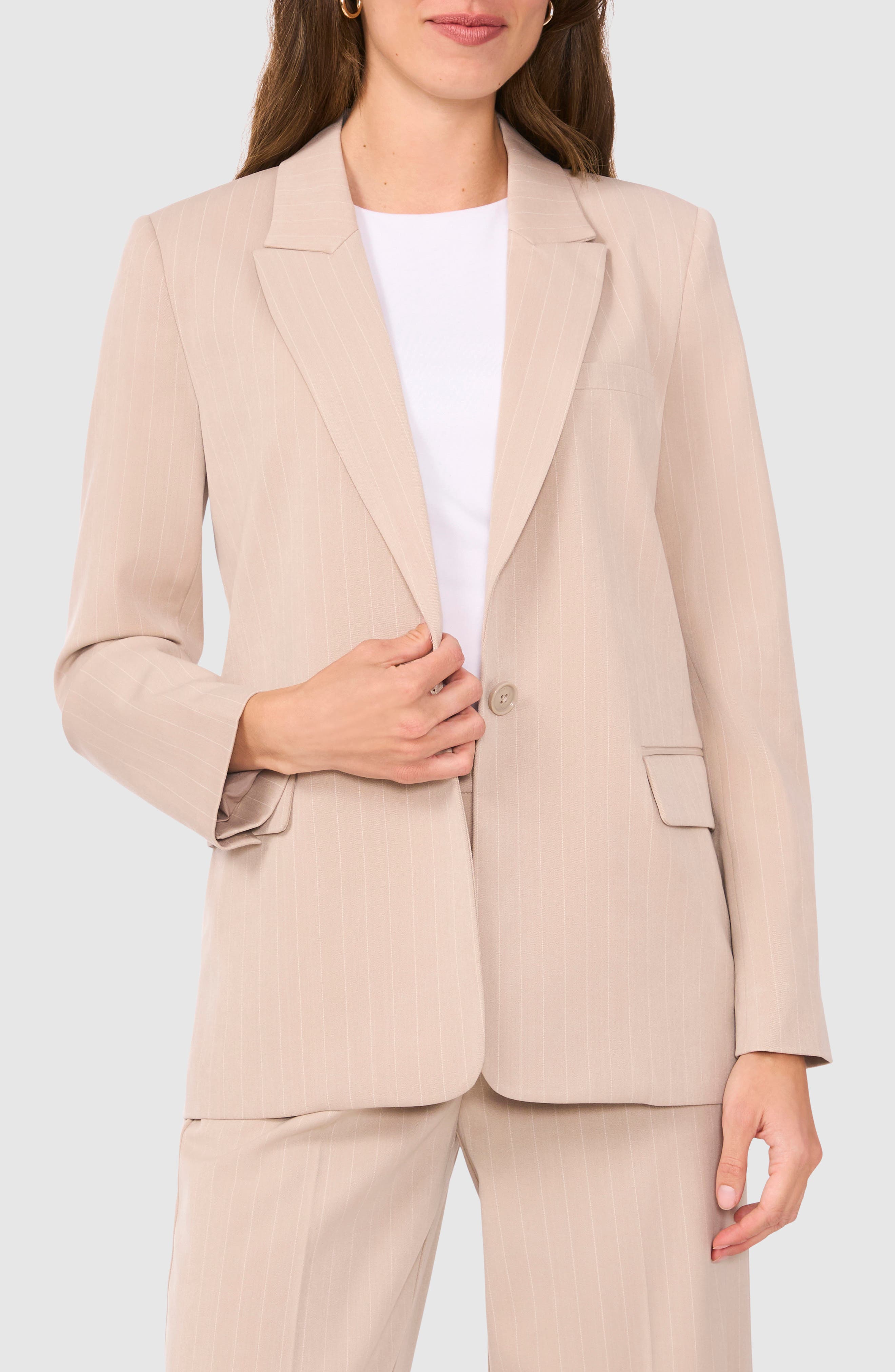 Halogen® Relaxed Pinstripe Blazer