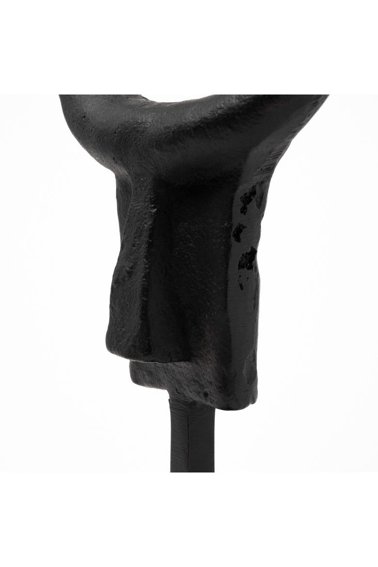 Caleb 4L x 5W Metal Tribal Figurine, Alternate, color, Black