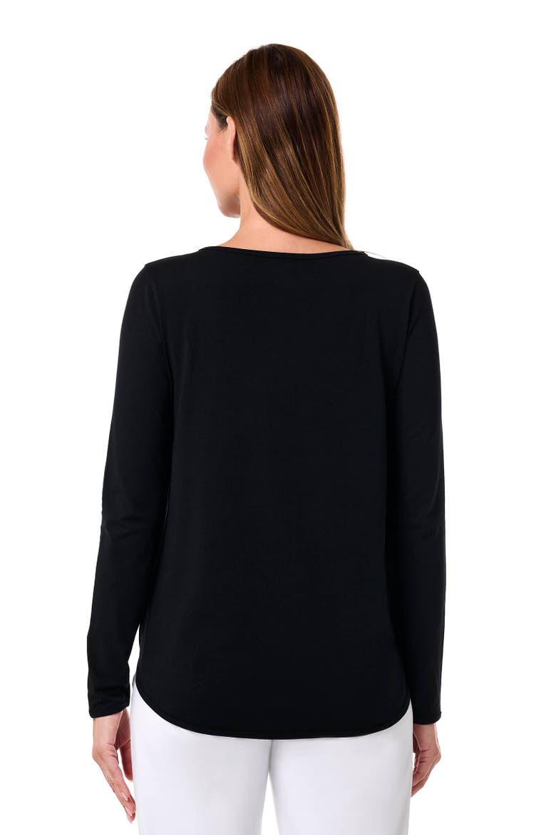 Women's Heyday Side Split Long Sleeve Shirt, UPF 50+ Sun Protection, Alternate, color, Black