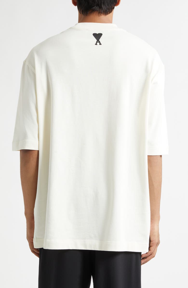 AMI PARIS Oversize Logo Graphic T-Shirt, Alternate, color, Blanc Creme