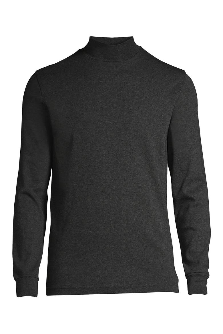 Cotton Supima Mock Turtleneck, Alternate, color, Dark Charcoal Heather
