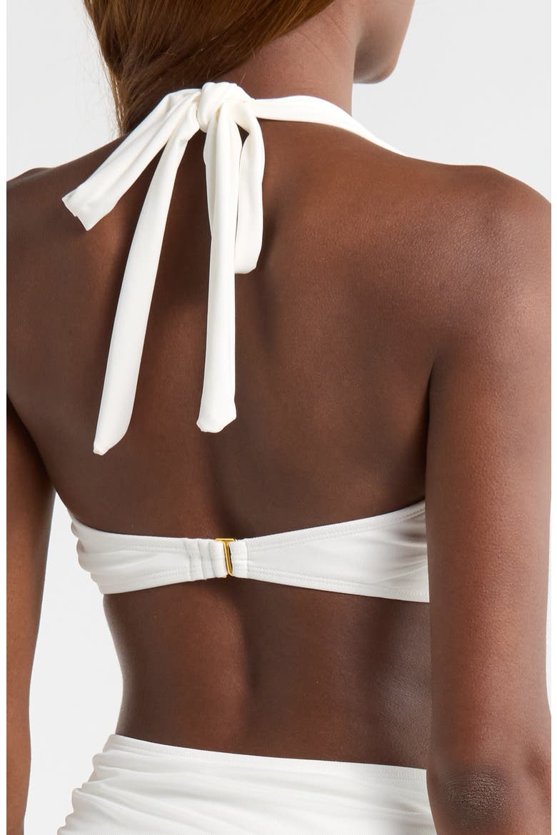 Twist Front Mesh Bikini Top, Alternate, color, WHITE SOLID