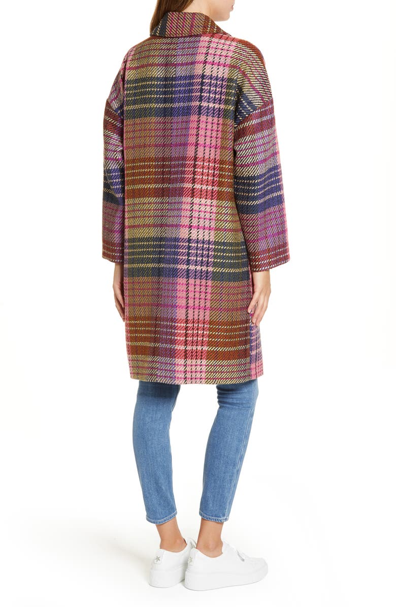 Halogen<sup>®</sup> Plaid Tweed Coat, Alternate, color,