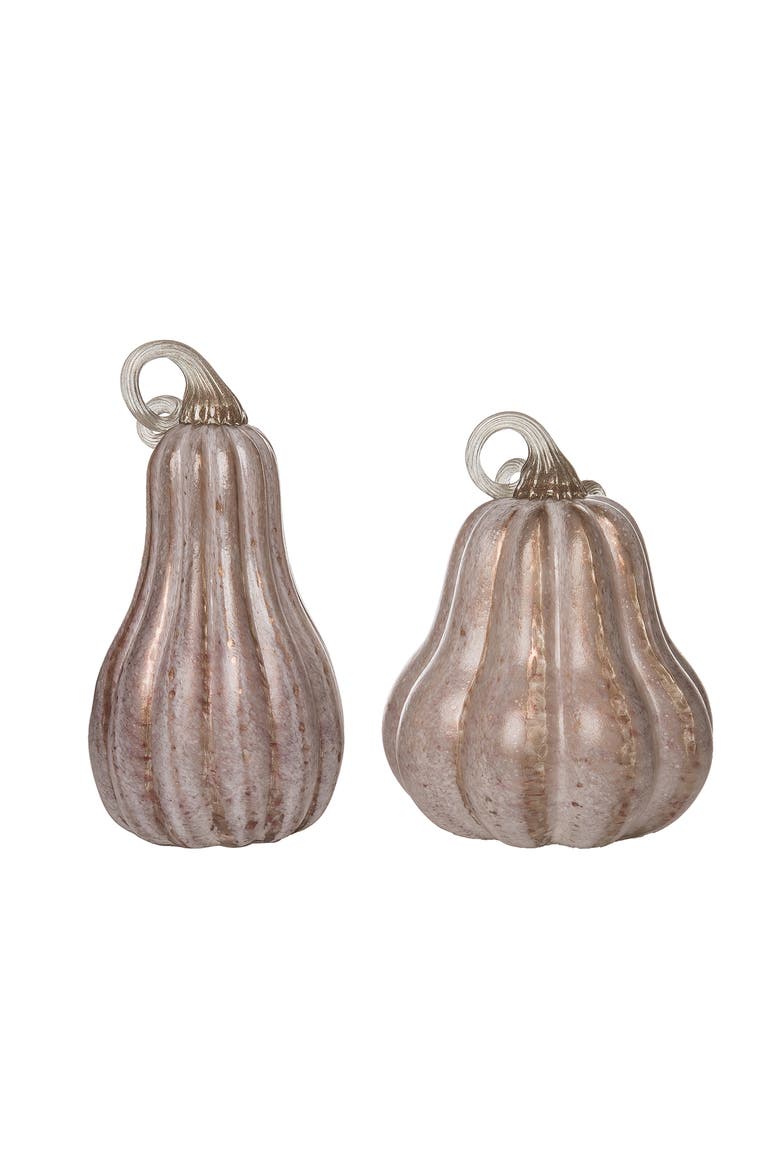 Pink Harvest Pumpkins with Crackle Detail Set of 2, Alternate, color, Pink