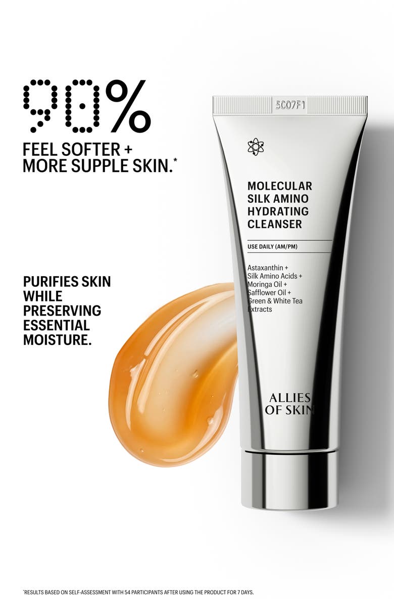 ALLIES OF SKIN Molecular Silk Amino Hydrating Cleanser, Alternate, color, 