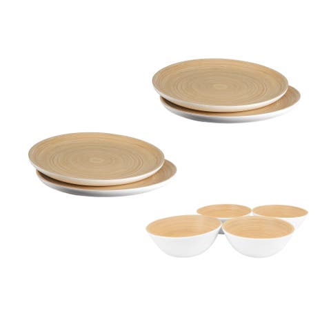 8 Piece Plate & Salad Bowl Set