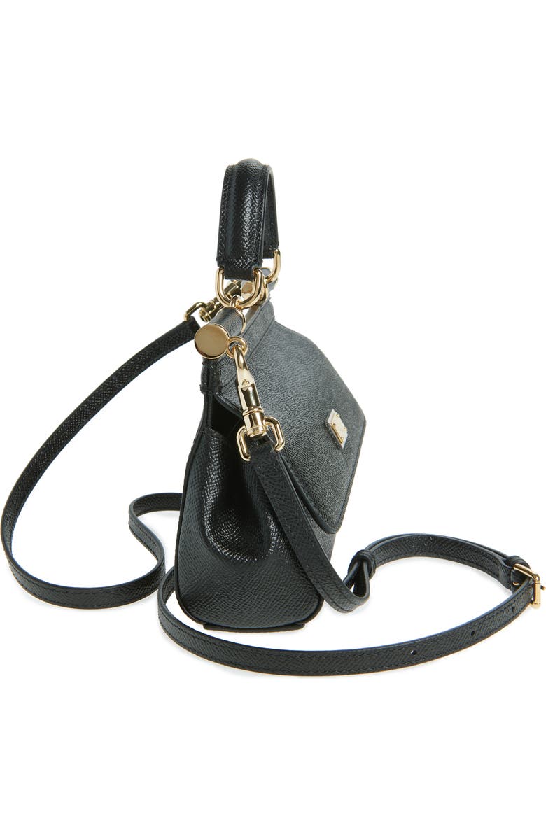 Dolce&Gabbana Sicily Leather Top Handle Bag, Alternate, color, 80999 Nero