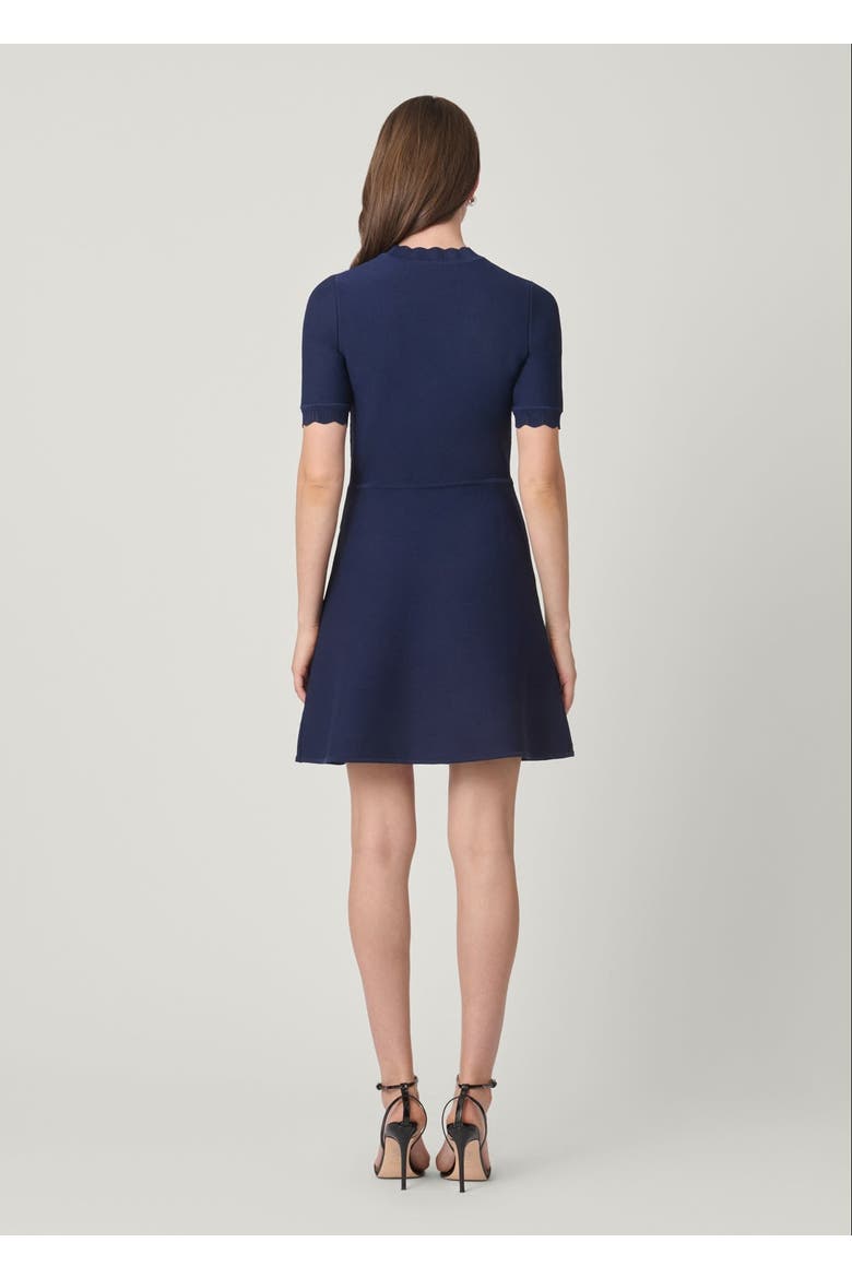 Celeste Flower Embellished Knit Dress, Alternate, color, Navy
