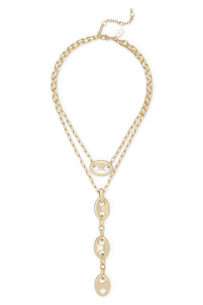 Azurra Layered Chain Necklace, Main, color, GOLD