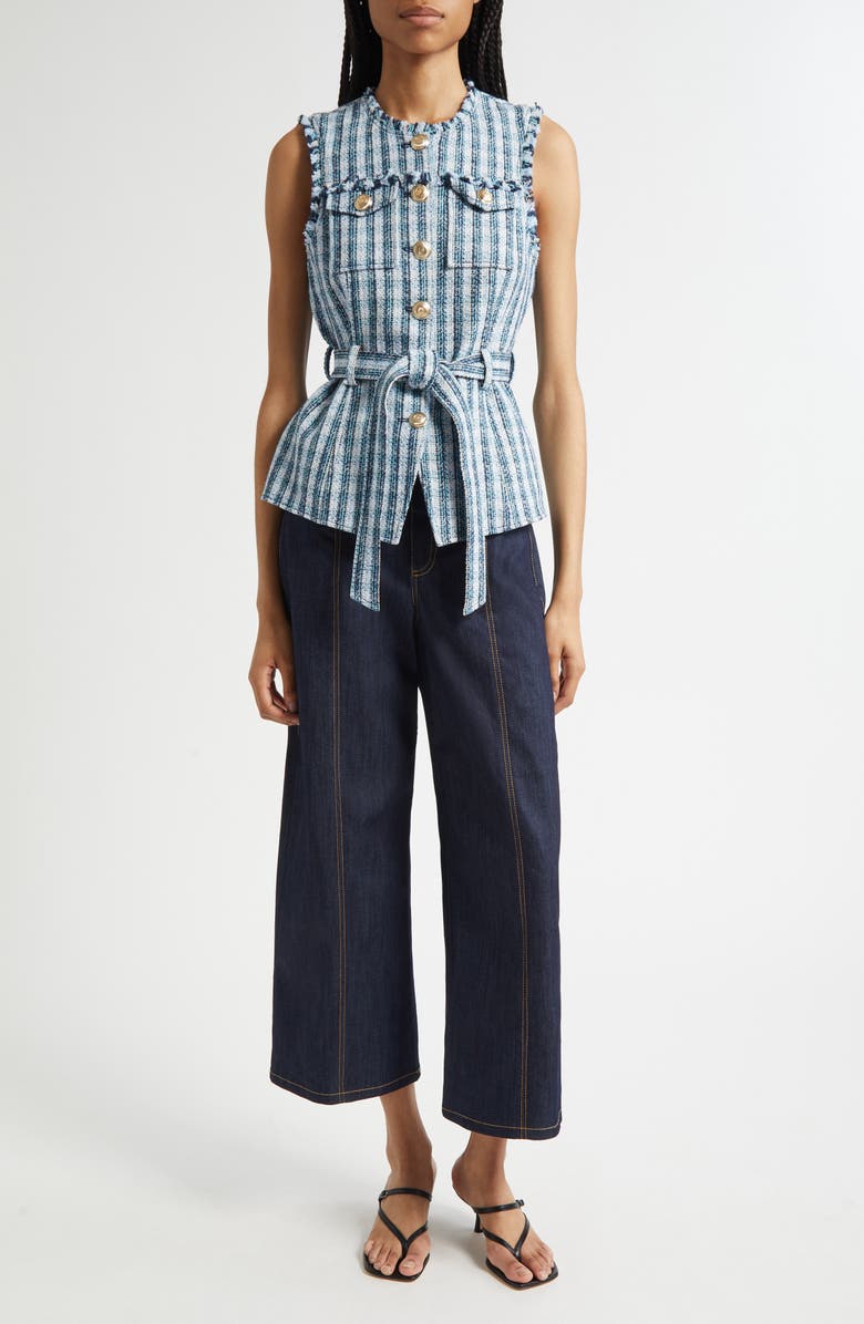 Cinq à Sept Madi Crop Wide Leg Jeans, Alternate, color, Indigo