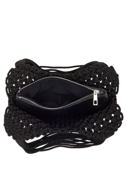 Bcbg Woven Shoulder Bag With Removable Pouch In Black