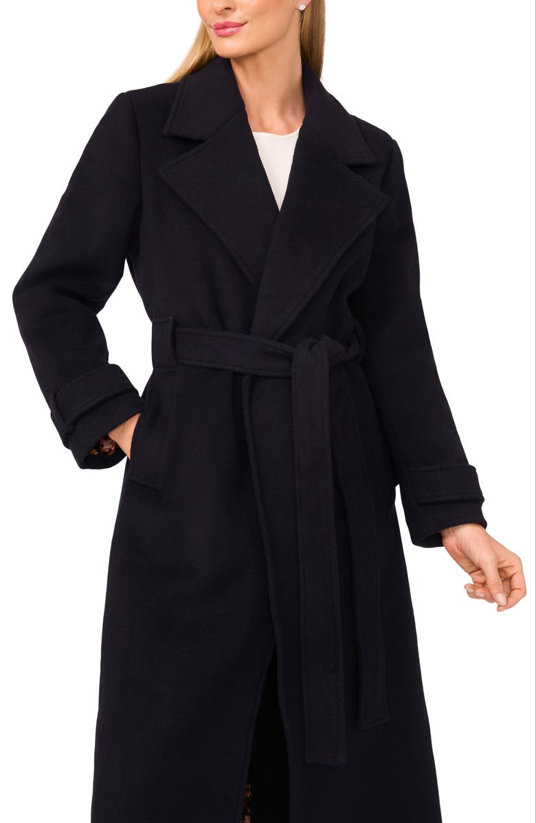 Ted Baker Wool Blend Wrap Coat, Alternate, color, Rich Black