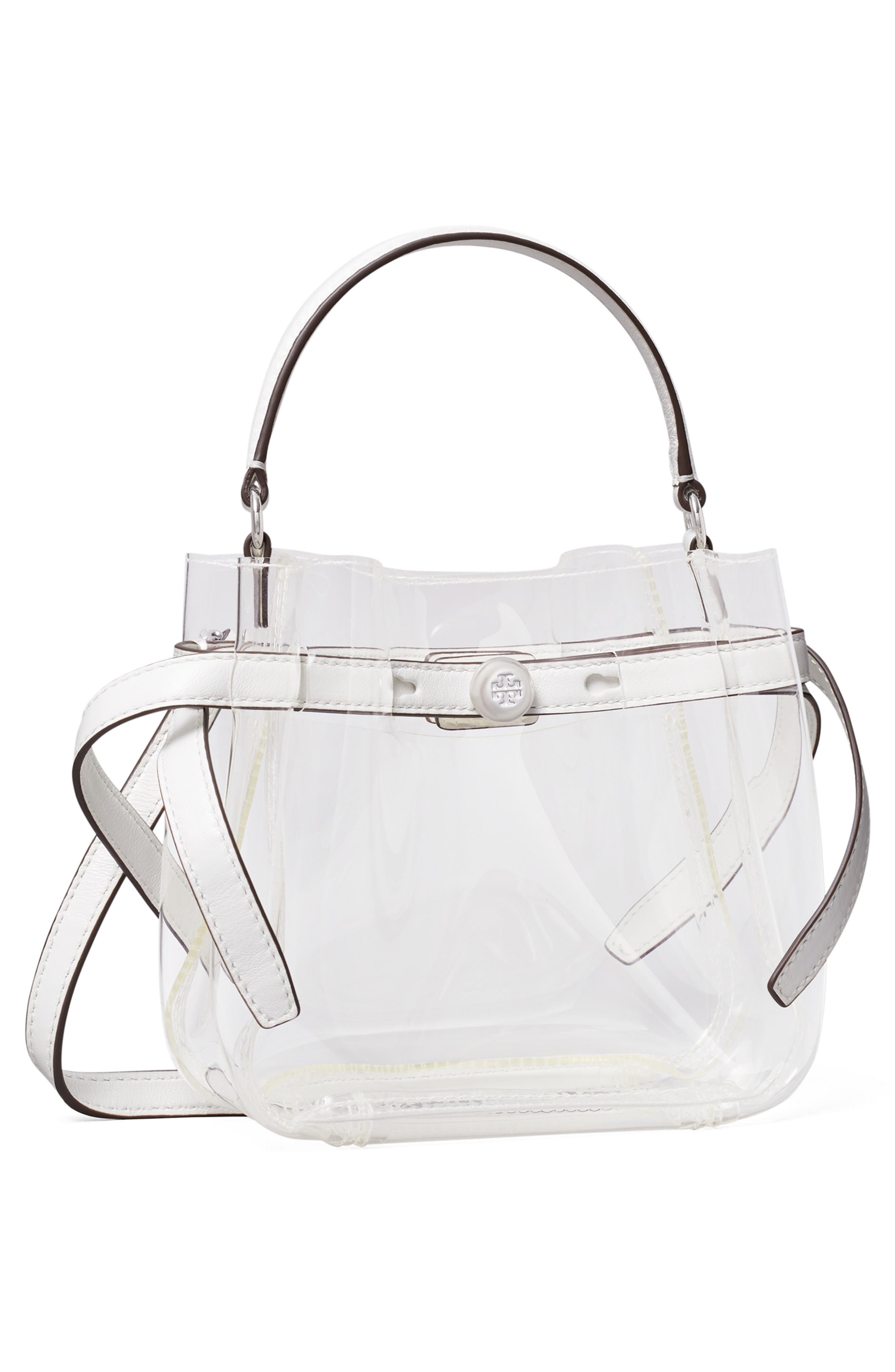 Tory Burch Mini Romy Clear Bucket Bag, Alternate, color, 