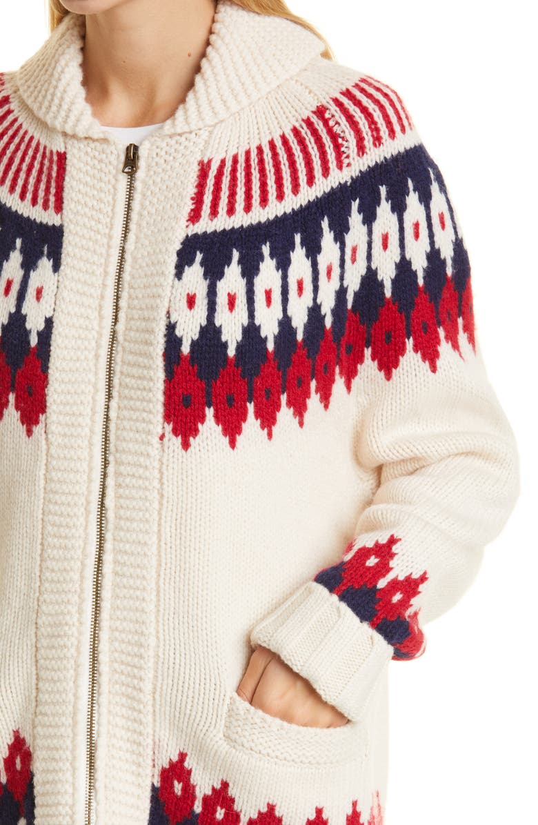 Re/Done '50s Zip Cardigan, Alternate, color,