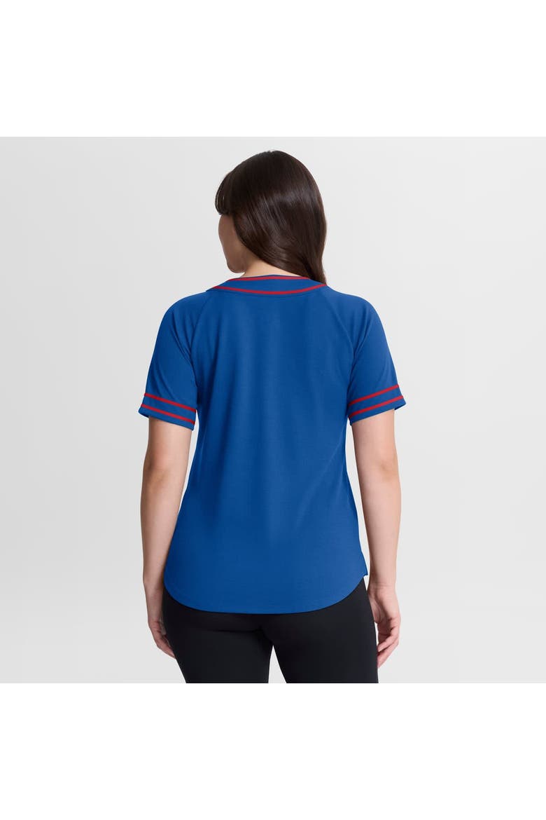 Women's Fanatics Royal Texas Rangers Diva Race Ahead Raglan V-Neck T-Shirt, Alternate, color, Royal