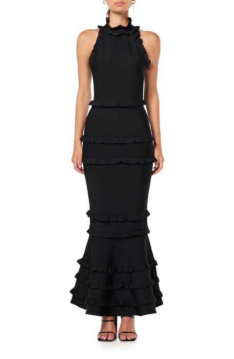 Theatrical Tiered Mermaid Gown