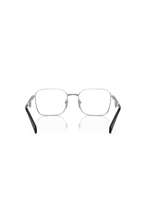 Prada 55mm Irregular Optical Glasses In Silver