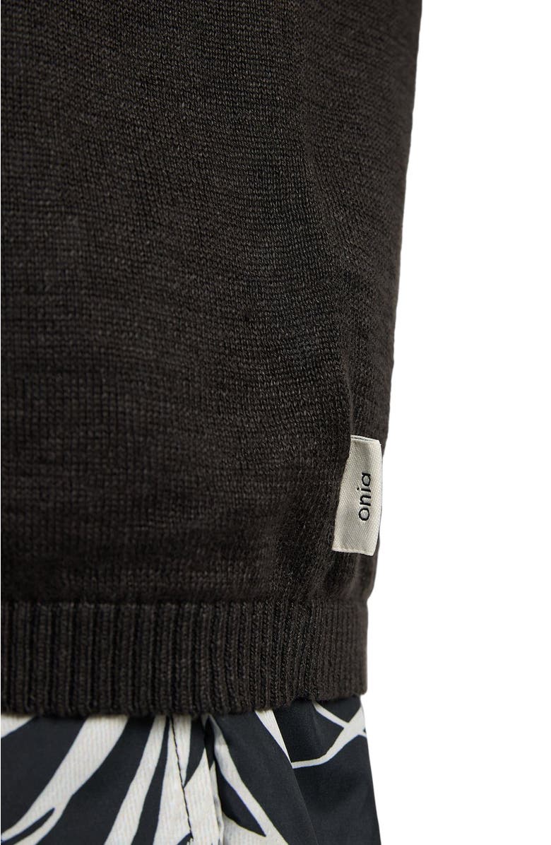Onia Linen Knit Tee Shirt, Alternate, color, Washed Black