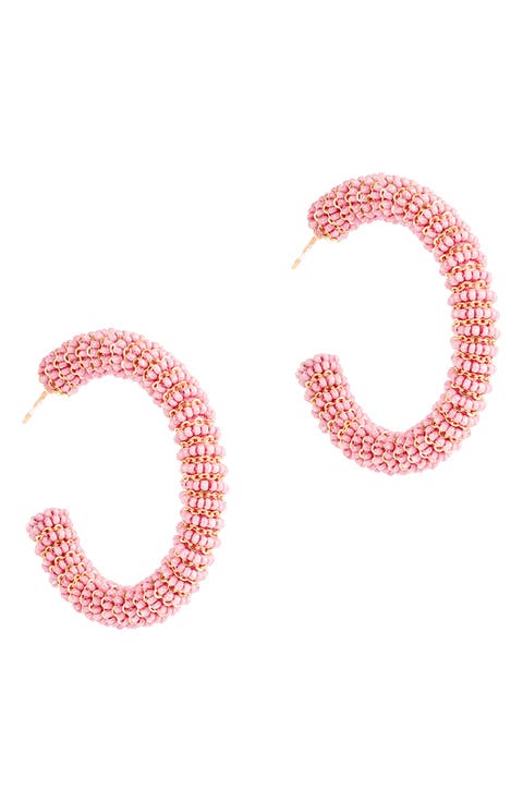Zareen Beaded Hoop Earrings