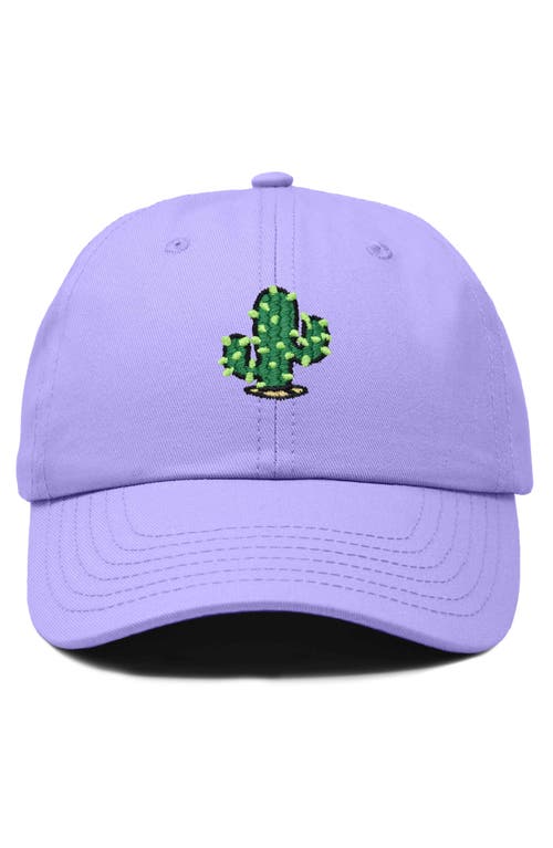 Dalix Cactus Embroidered Low Crown Cap In Lavender