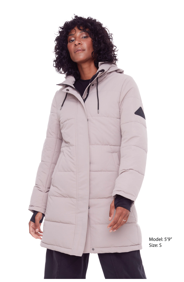Alpine North AULAVIK - Vegan Down Mid-length Hooded Parka Coat, Alternate, color, Light Taupe
