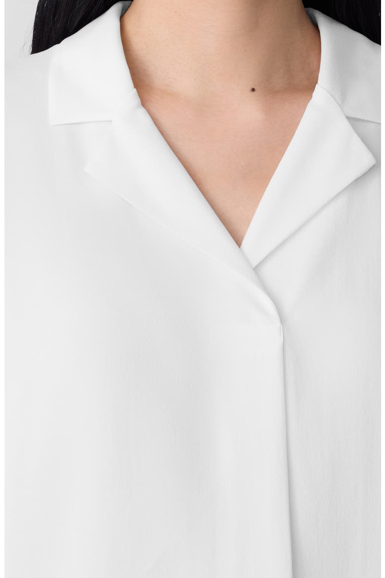 Notched Collar Silk Top, Alternate, color, IVORY