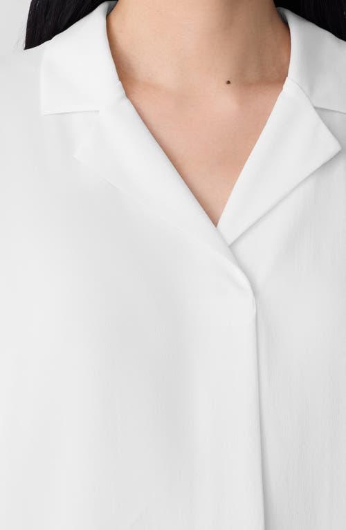 Eileen Fisher Cuffed Cap Sleeve Organic Linen Top In White