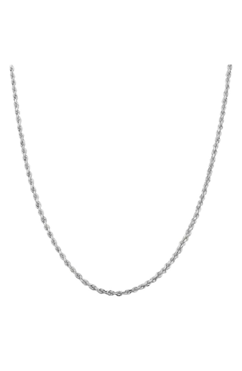 Donatello Gian Sterling Silver 2.5MM Rope Chain Necklace, Main, color, Silver