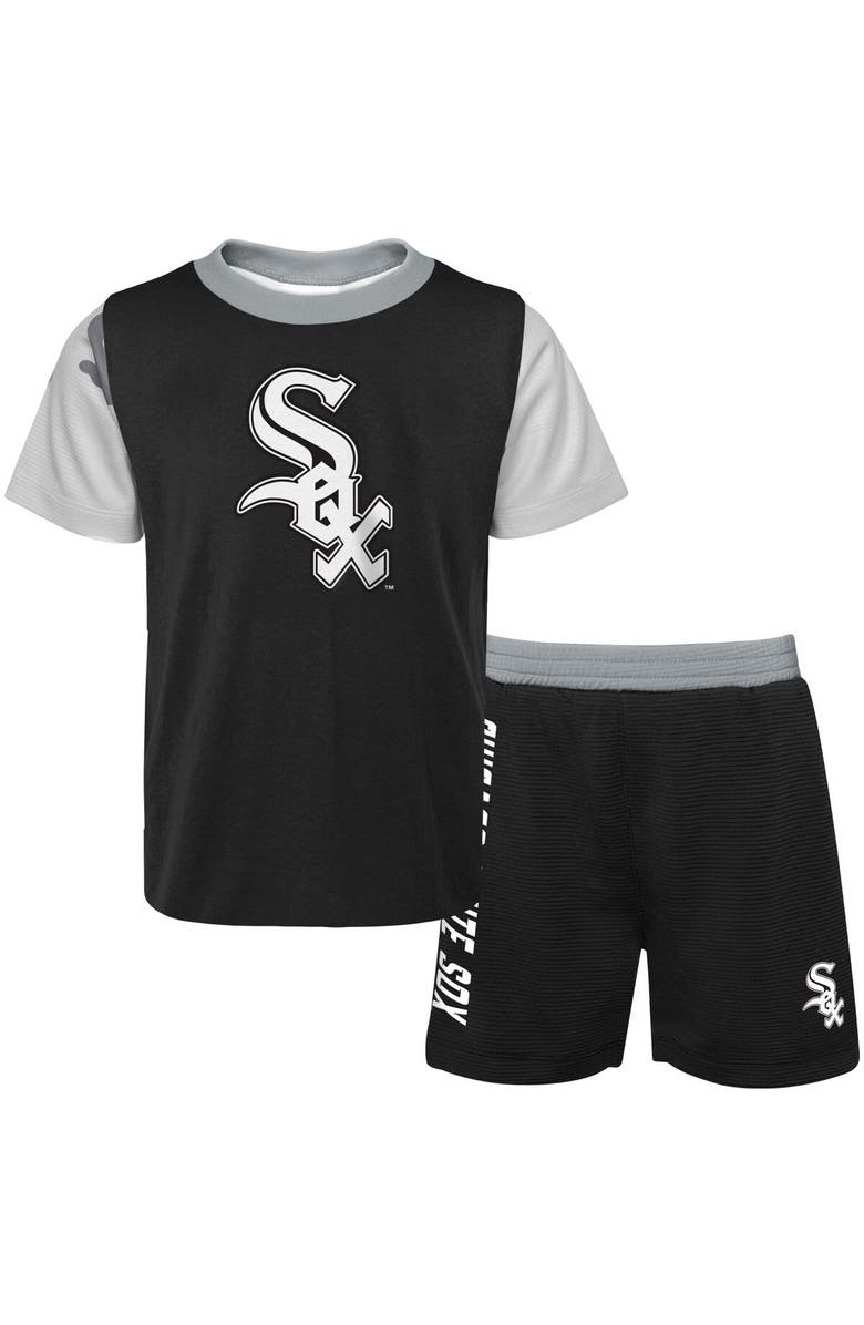 Outerstuff Newborn & Infant Black Chicago White Sox Pinch Hitter T-Shirt & Shorts Set, Alternate, color, Black