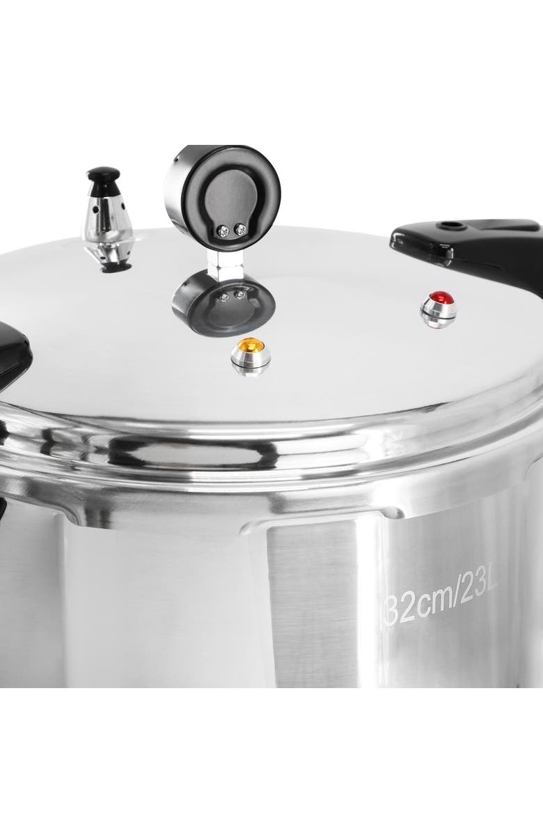 Megachef 24 Quart Large Capacity Aluminum Stovetop Pressure Cooker for Induction and Gas Stove-Tops, Alternate, color, Silver