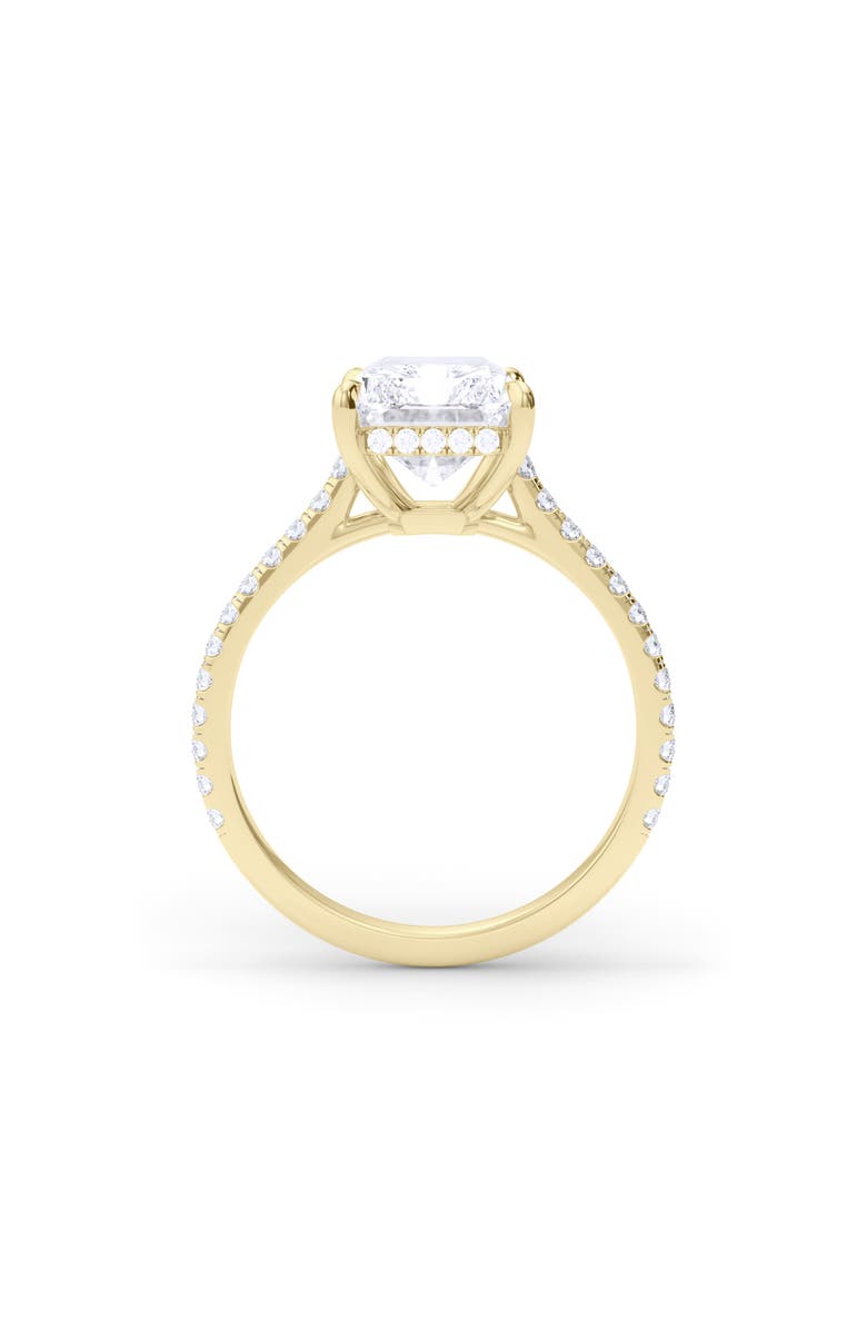 HauteCarat Radiant Cut Pavé Lab Created Diamond Ring, Alternate, color, 2.00 Ctw 18K Yellow Gold