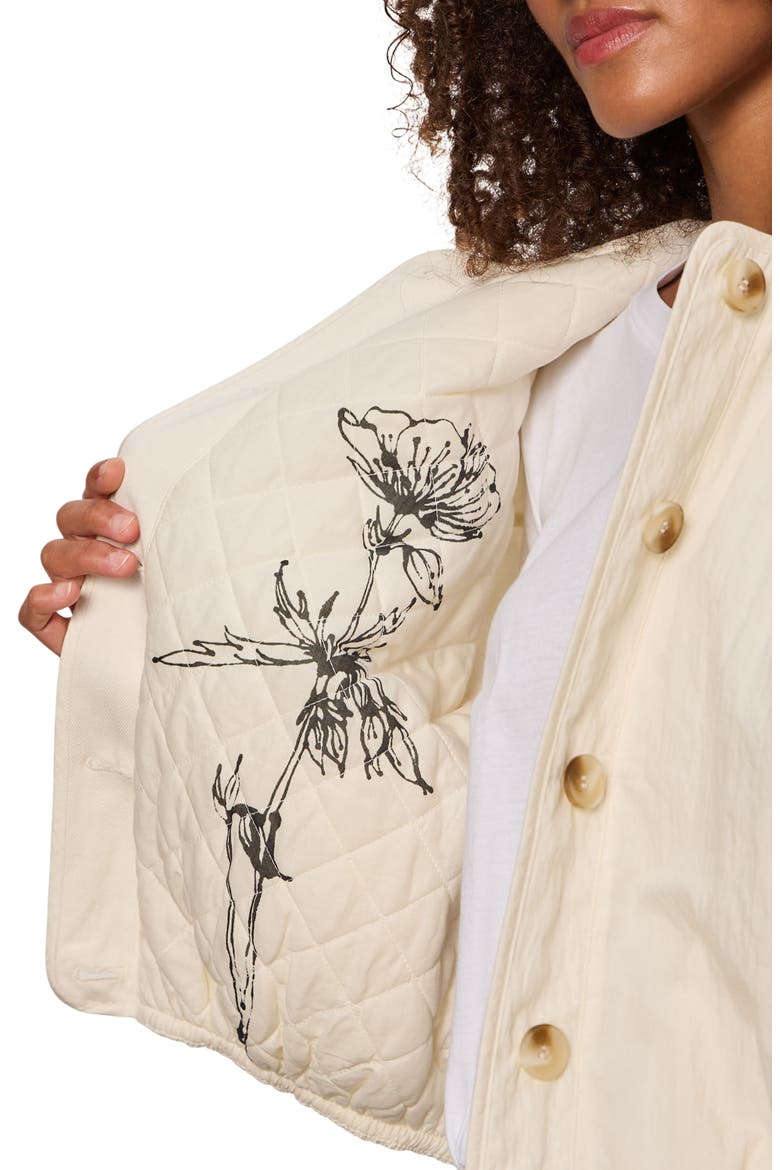 Dandelion Cotton Blend Quilted Jacket, Alternate, color, COLLAGEN WHITE