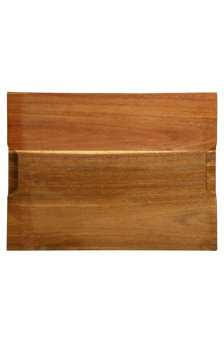 Megachef 15.5 x 12 Inch Acacia Wood 1.5 Inch Thick Carving and Cutting Serving Butcher Board with Juice Groove, Alternate, color, Acacia