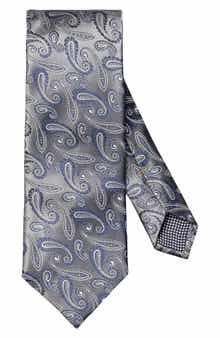 Eton Grey Paisley Silk Jacquard Tie
