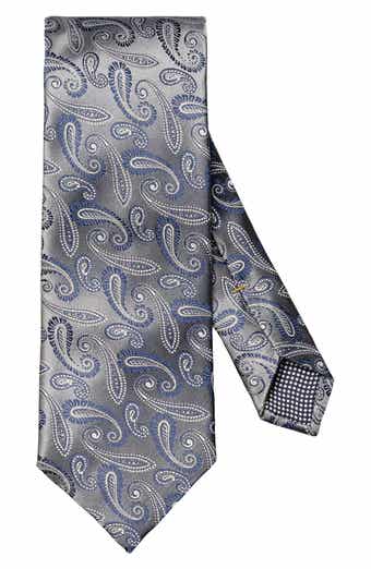 Eton Grey Paisley Silk Jacquard Tie
