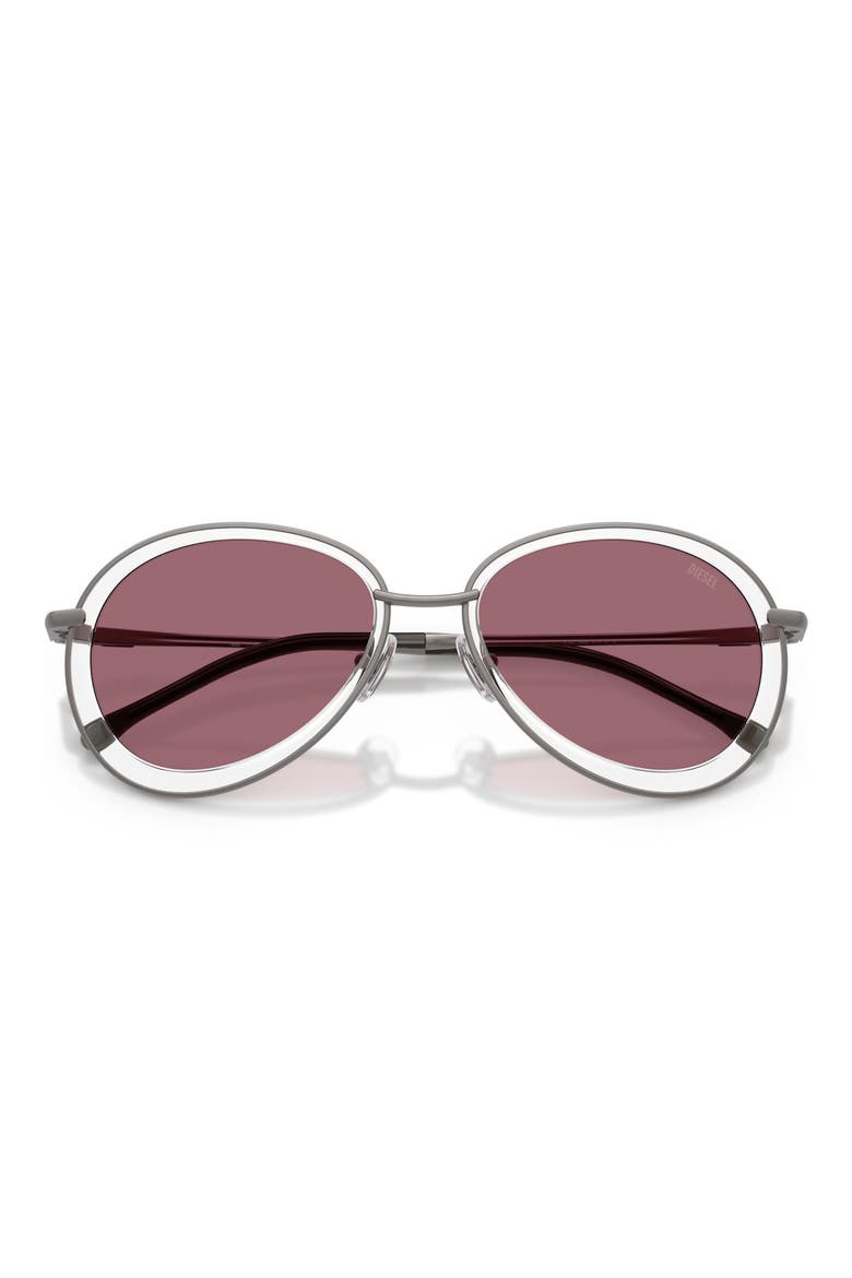 DL1016 54mm Mirrored Oval Sunglasses, Alternate, color, MATTE GUN METAL / MIRROR RED