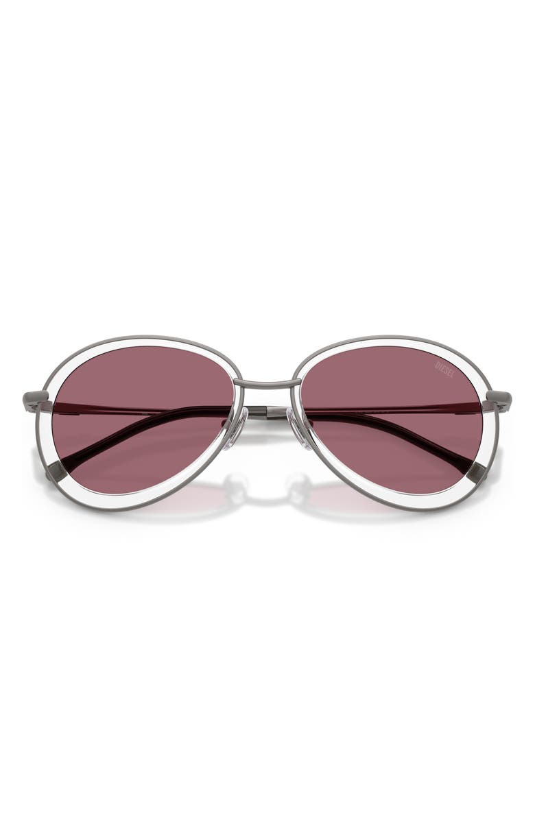 DIESEL<sup>®</sup> DL1016 54mm Mirrored Oval Sunglasses, Alternate, color, Matte Gun Metal / Mirror Red