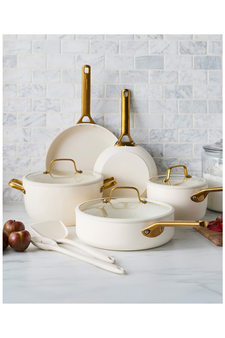 Reserve Pro 10-Piece Ceramic Nonstick Cookware Set, Alternate, color, CREAM