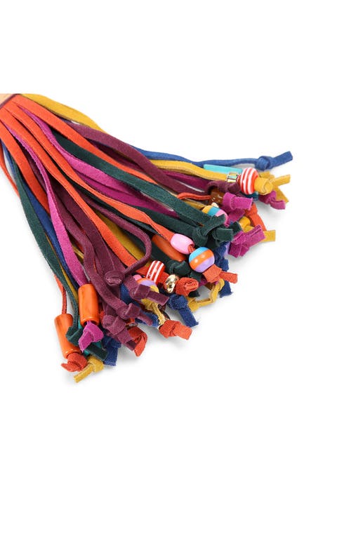 Kurt Geiger London Leather Beaded Tassel Charm In Multi