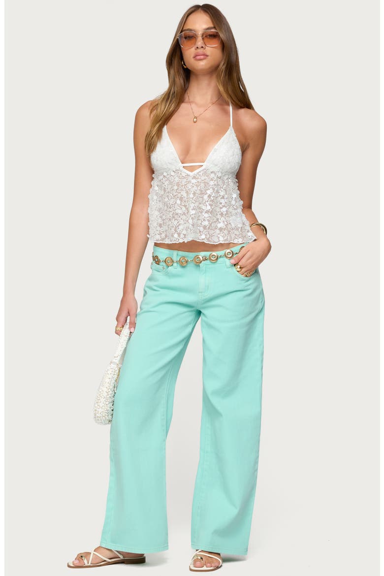 Roman Slouchy Low Rise Wide Leg Jeans, Alternate, color, AQUA