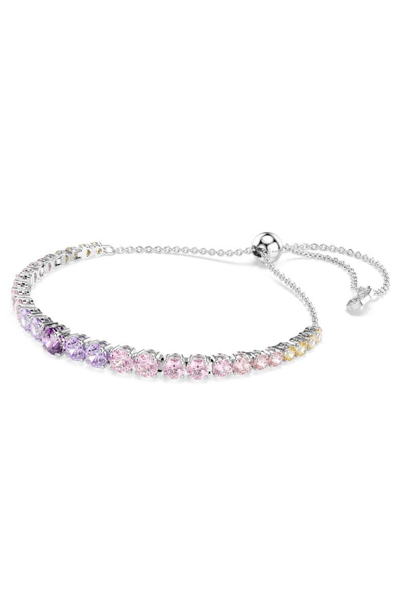 Swarovski Matrix Crystal Slider Bracelet, Alternate, color, Silver/ Multi