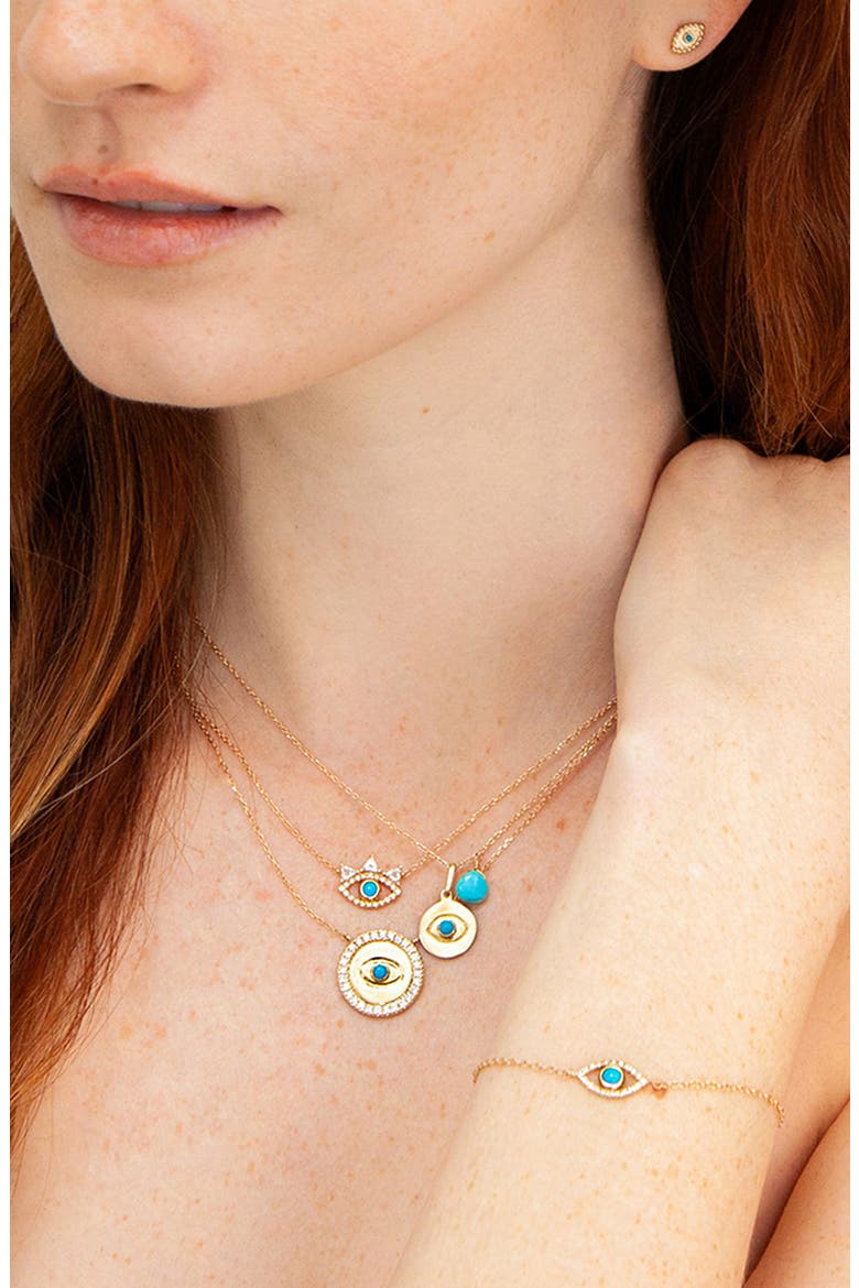 Evil Eye Pendant Necklace, Alternate, color, 14K YELLOW GOLD